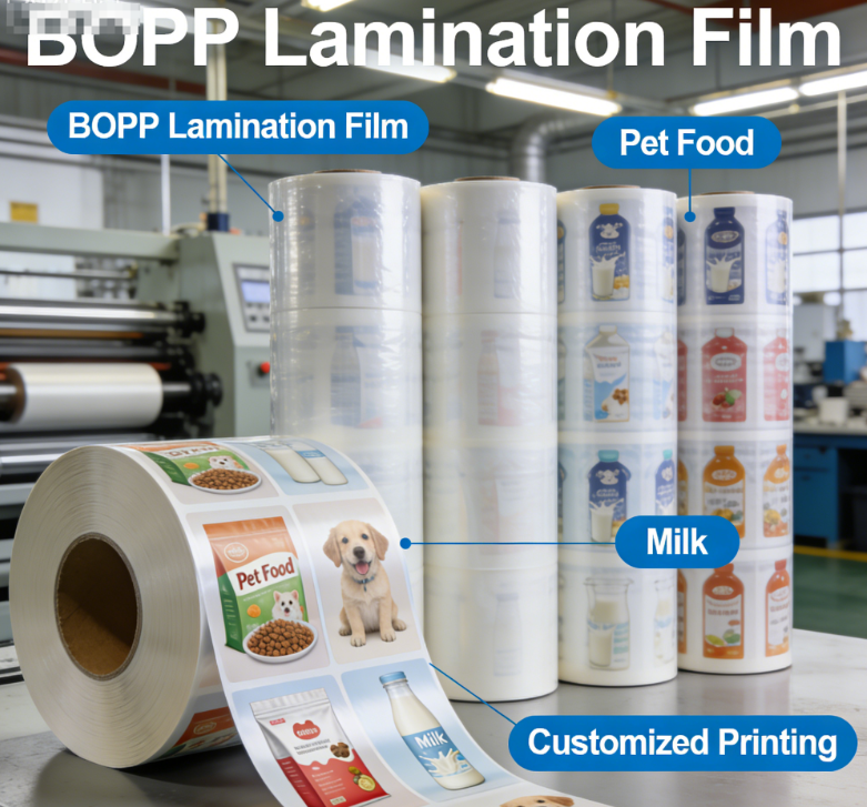Roll de film de laminat BOPP de calitate alimentară Film de ambalare flexibil imprimat personalizat